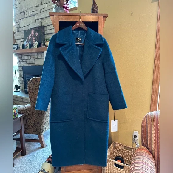 UGG Blue Hattie oversized long wool coat